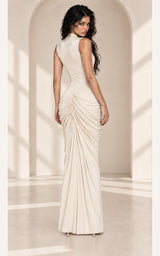 Soft Spoken, Never Overlooked Turtleneck Thigh Slit Wedding Guest Maxi Dress – Alabaster
