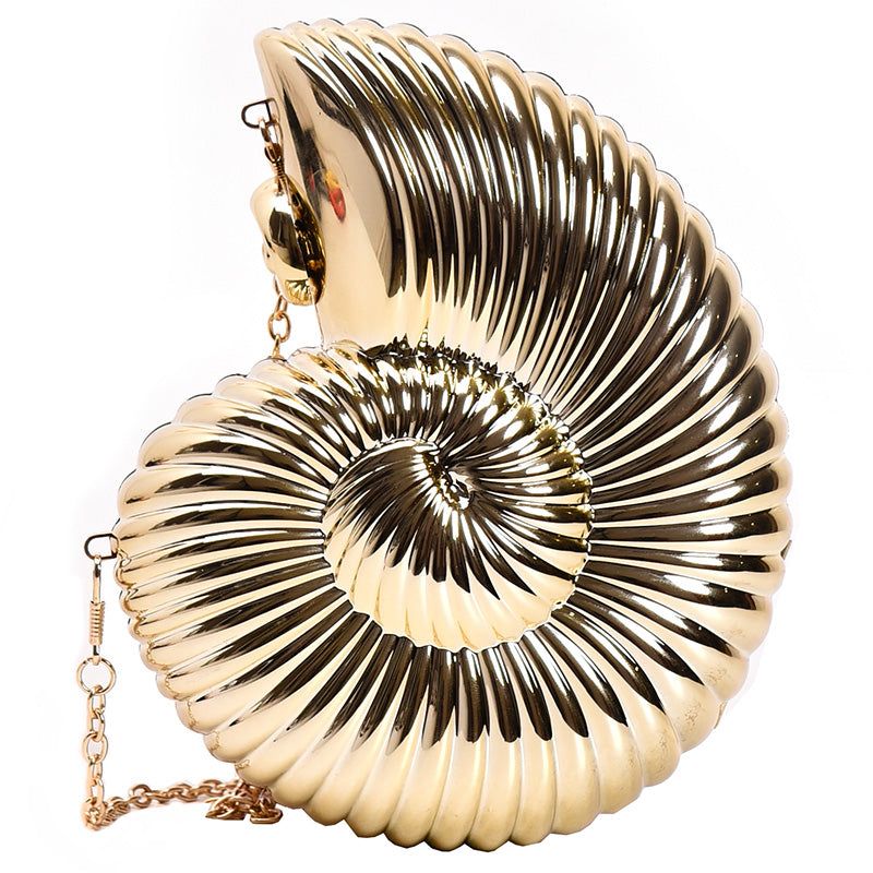 Seashell Iconic Clutch Bag Acrylic Gold