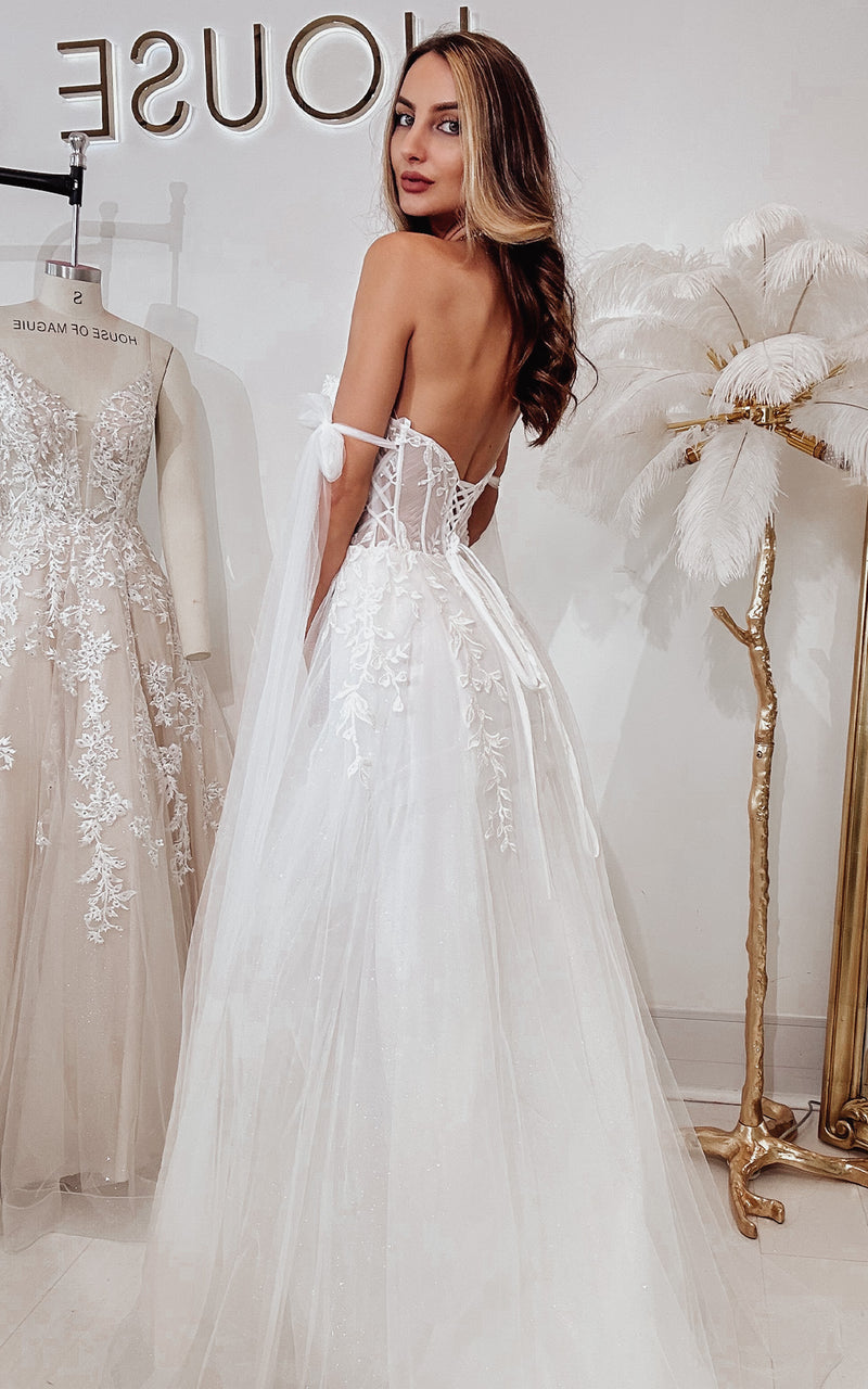 Eternal Love Premium Bridal Embroidered Bustier Lace Up Off-the