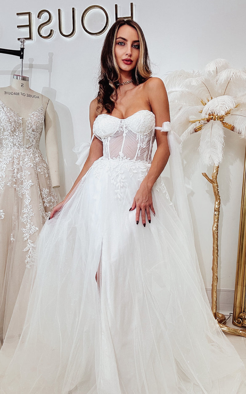 Cross Off Shoulder Ball Gown Wedding Dress Elegant Ruffle - Temu