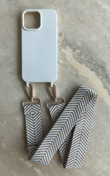 Cream iPhone Case Cover & Textured Beige Strap Phone Accessories