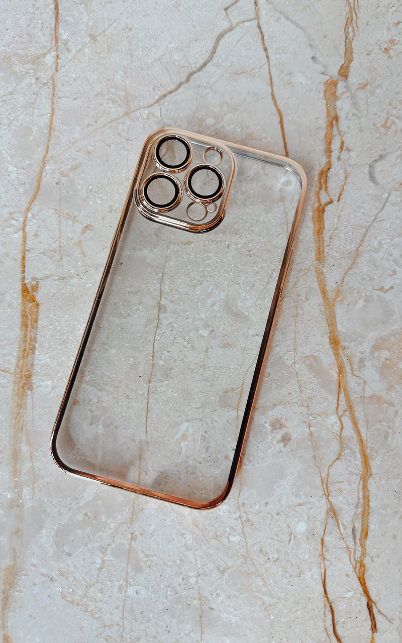 Gold Frame Transparent Iphone Case Cover