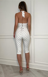 Posh Dotty – Polka Dot Corset Top & Capri Trouser Co-Ord Set