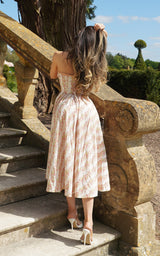 Milkmaid Floral Print Linen Midi Dress