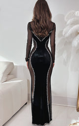 velvet maxi dress  VELVET DRESS  summer occasion maxi dresses  summer maxi dresses  sheer black dress  NEW IN  NEW DRESSES  NEW ARRIVALS  NEW ARRIVAL  MAXI/GOWN  maxi dresses  MAXI DRESS  crystal embellished dress  CRYSTAL  black velvet dress  best crystal dresses