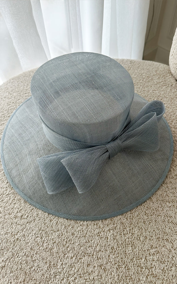 Margaret Powder Blue Large Bow Detail Hat