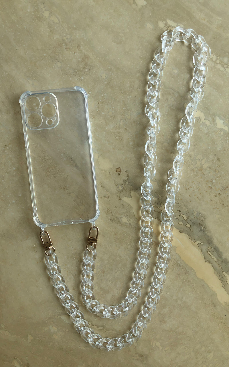 Clear iPhone Case Cover & Clear Strap Phone Accessories