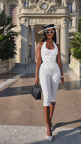 Posh Dotty – Polka Dot Corset Top & Capri Trouser Co-Ord Set