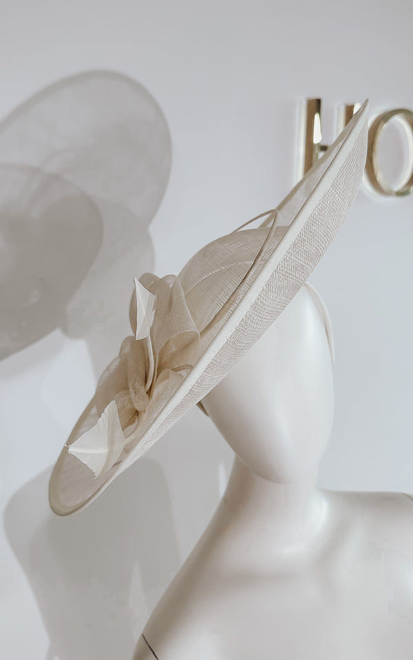 Beatrice Beige Large Fascinator
