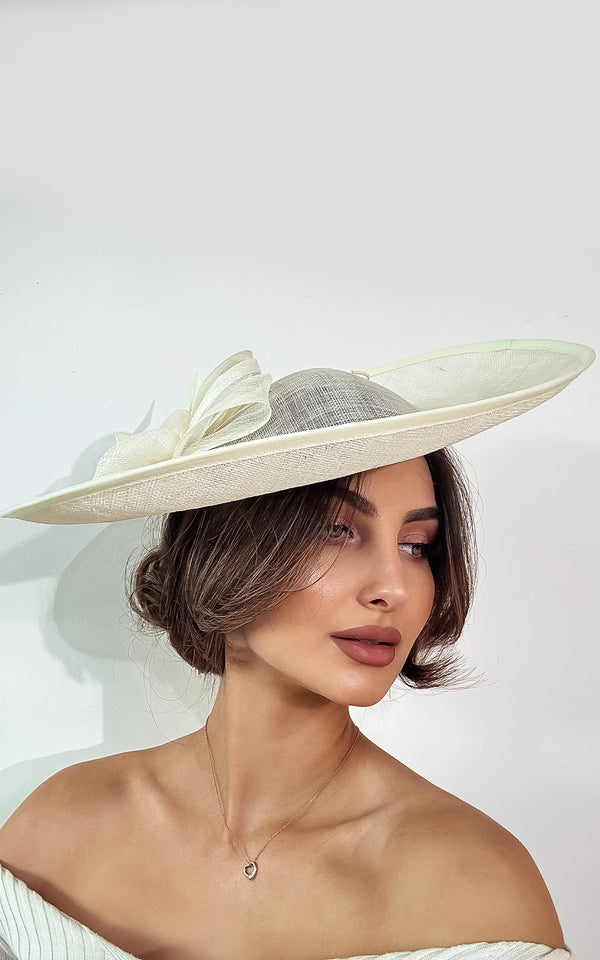 Beatrice Beige Large Fascinator