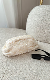 Seafoam Ivory Sequin Pouch Bag