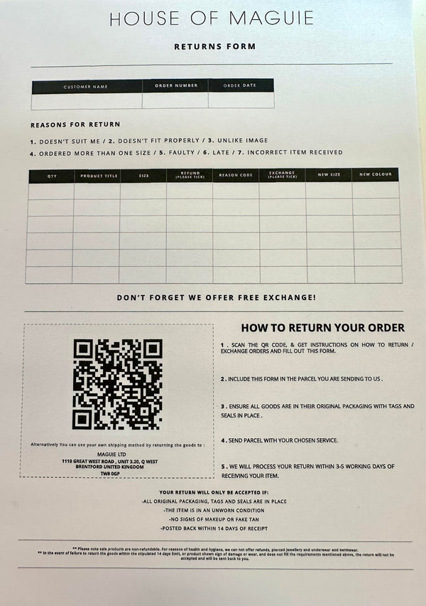 Returns Leaflet