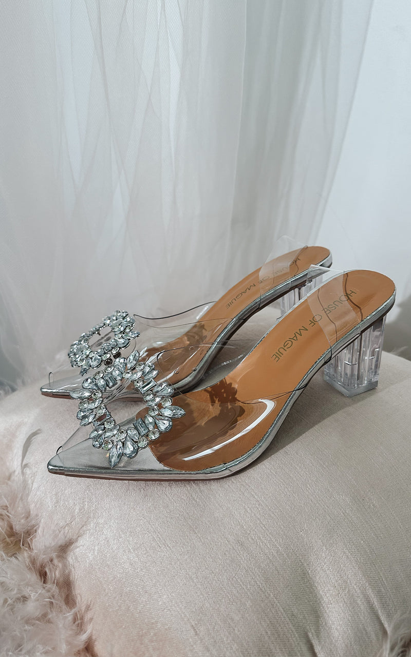 Rectangular Cut Heels Cinderella's Dream Rectangular Crystal Encrusted Perspex Block Heels ...