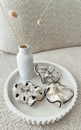 Minimalist Print Satin Scrunchie Set