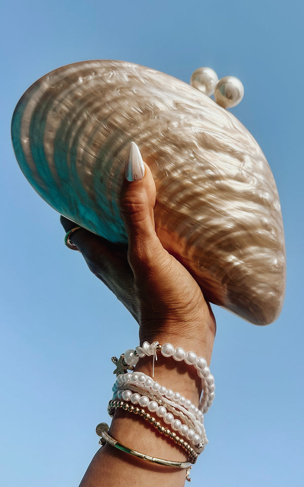 Siren Certified Mother of Pearl Shell Clutch Bag