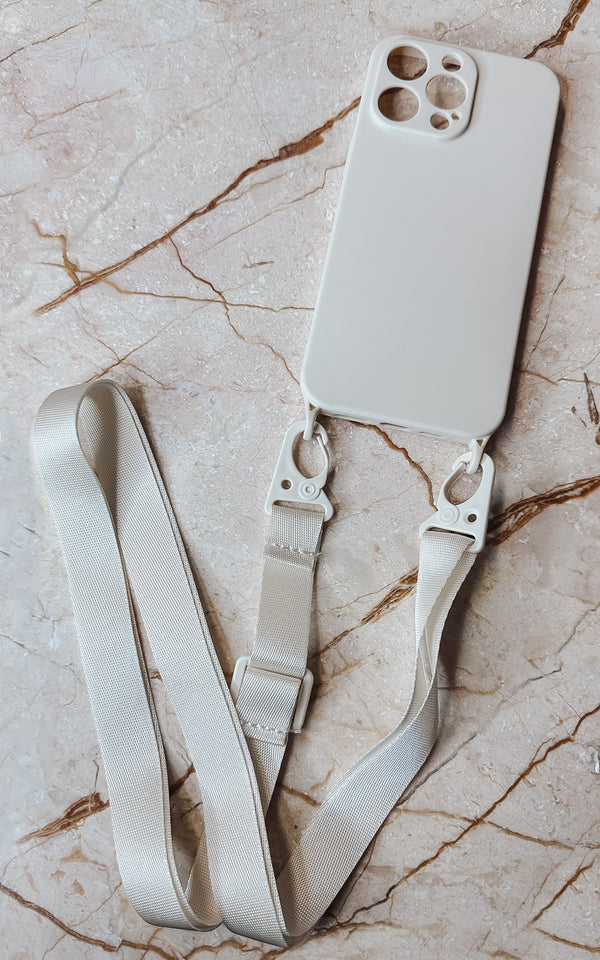 Cream Iphone Case Cover & Cream Adjustable Strap Lanyard Phone Strap Accessories