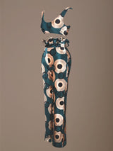 KAYA ZELLIGE PRINT SOFT VELVET TROUSER SET - HOUSE OF MAGUIE     