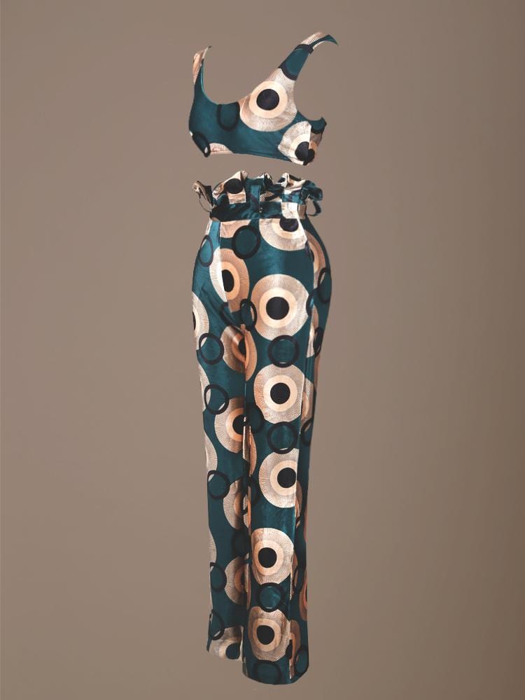 KAYA ZELLIGE PRINT SOFT VELVET TROUSER SET - HOUSE OF MAGUIE     