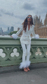 OSTRICH FEATHERS NEW TOPS NEW MATCHING SETS & COORDINATES NEW IN NEW ARRIVALS NEW ARRIVAL NEW nadine merabi feathers outfits feathers outfit best zara party styles BEST ZARA OUTFITS 2022 best ostrich feathers outfits online uk wedding guest outfit wedding guest best outfits tailored blaze with feather cufs
