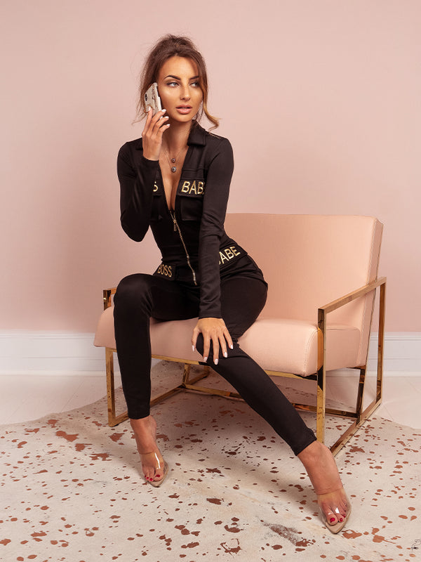 boss babe, boss babe clothing, jumpsuit, casual jumpsuit, black jumpsuit, jumpsuit uk, Zara jumpsuit, loungewear, jlux lounge, 