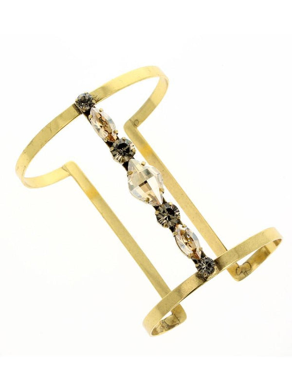 EVA SWAROVSKI GOLD CUFF BRACELET - HOUSE OF MAGUIE     