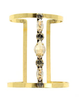 EVA SWAROVSKI GOLD CUFF BRACELET - HOUSE OF MAGUIE     