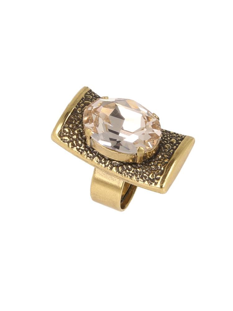 LOUDOVA AMBER SOLITAIRE SWAROVSKI® RING - HOUSE OF MAGUIE     