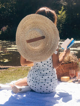 cheap  Grosgrain-tie wide-brim straw hat, cheap large straw hat, trendy straw hat,gut gaia straw hat, Grosgrain-tie Wide-Brim Natural Straw Hat