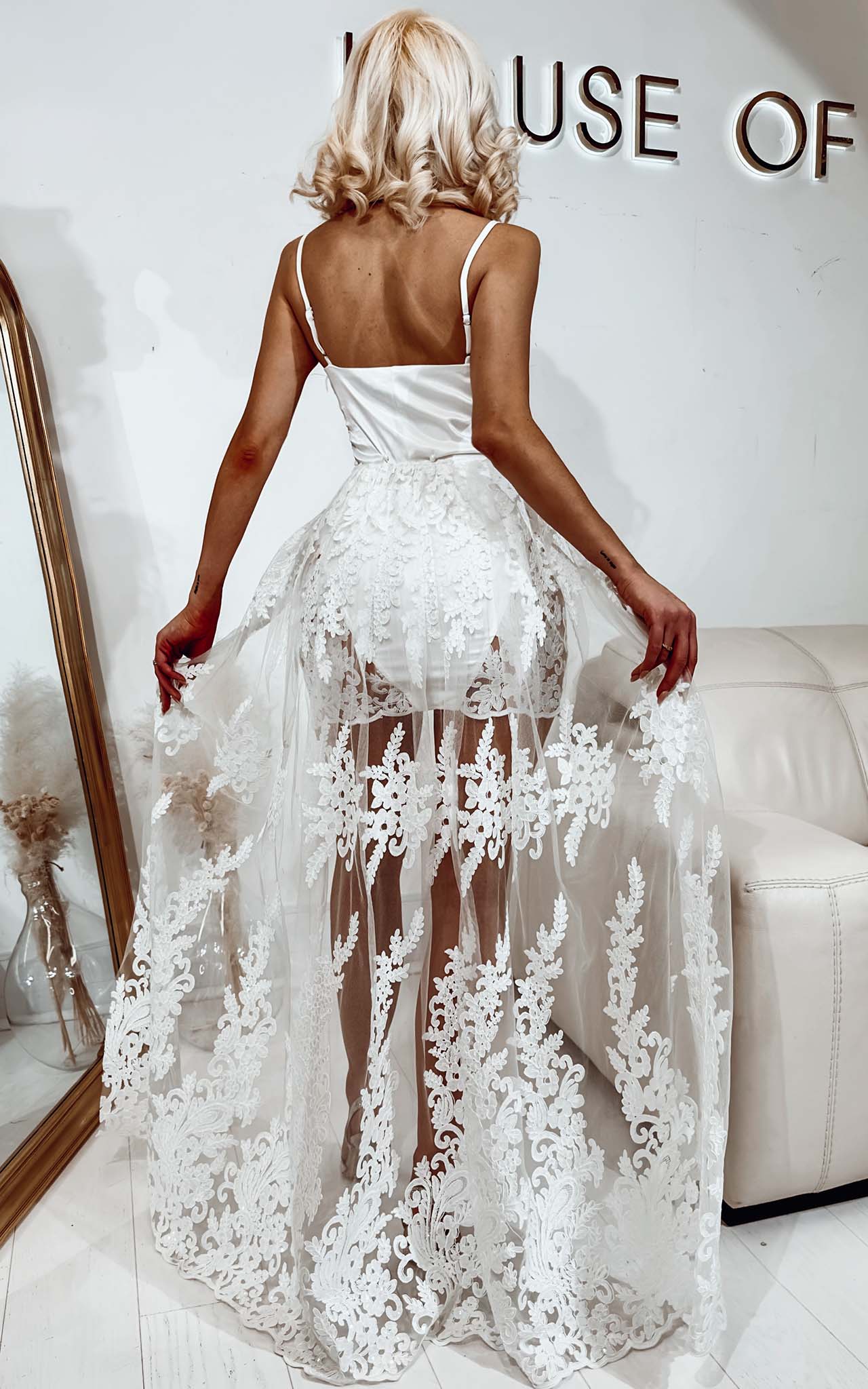 Yours Truly White Corset Hen Do Mini Dress With Feathers & Detachable — free download