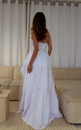 Ready to Commit White 3D  Embroidery High Low Hen Party Dress