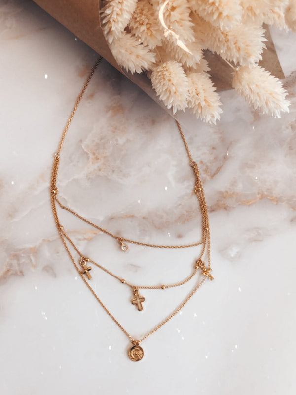 Three Layes Necklace, Wedding Necklave, Romantic Vintage Layered Necklace.