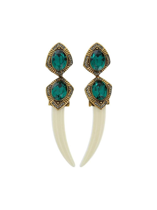 ESFINGE TEETH EARRINGS GREEN - HOUSE OF MAGUIE     