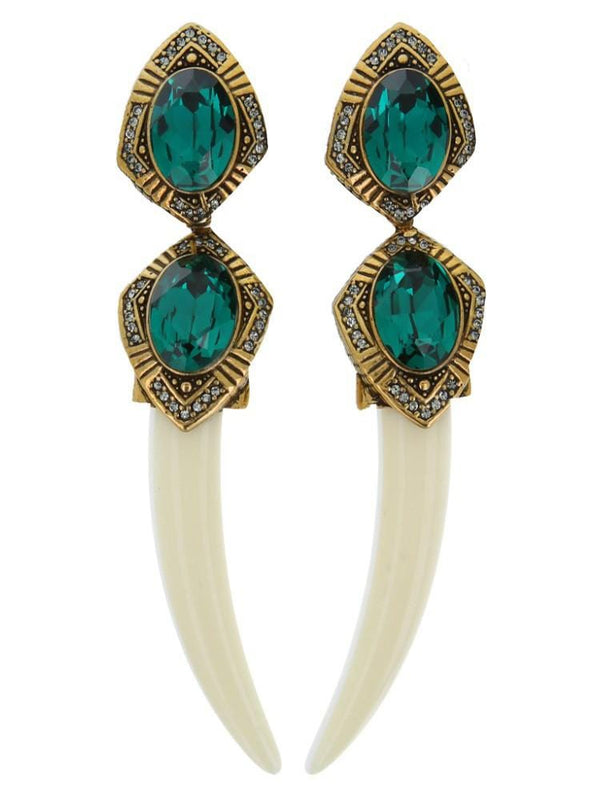 ESFINGE TEETH EARRINGS GREEN - HOUSE OF MAGUIE     