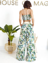  summer co-ord, tropical print, summer outfits, summer going out outfits, summer looks, summer sets, summer set Zara, summer resort wear, crop top, crop top Zara, flare trousers mango, flare trousers,