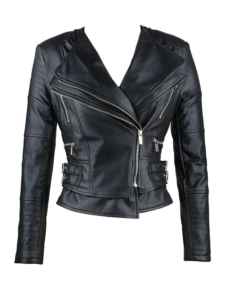 DITA BLACK VEGAN LEATHER TAILORED JACKET – HOUSE OF MAGUIE