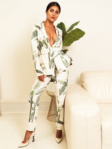 Blazer Set, Women's Power Suit, Women's, Bco ord sets zara,lazer Set, Zara Blazer Set, Palm Print Blazer Set, WFH Blazer Set, blazer coord, White Blazer, women's suit