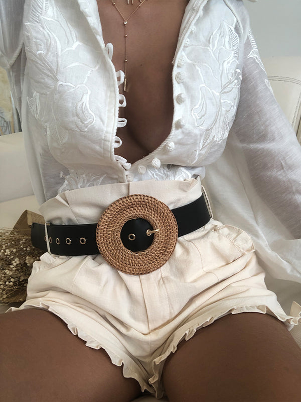 blogger style paper bag shorts, holidays shorts, zara linen shorts, paper bag shorts, celebrity clothing UK, cheap clothing boutique London
