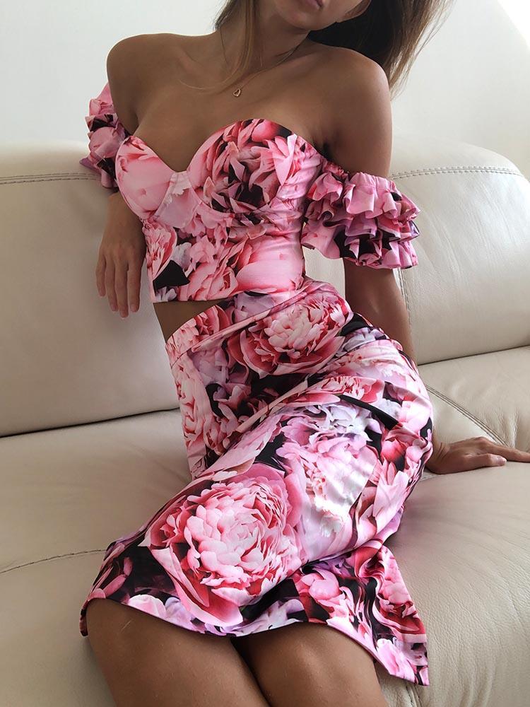 Rosa Peonies Bloom Corset Top