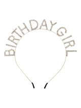 Birthday Girl Gold Clear Crystal AB Rhinestones Birthday Party Headband