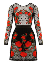 DONATELLA BLACK POLKA DOT SHEER EMBROIDERY DRESS & SHORTIES - HOUSE OF MAGUIE     