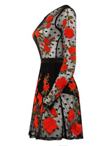 DONATELLA BLACK POLKA DOT SHEER EMBROIDERY DRESS & SHORTIES - HOUSE OF MAGUIE     