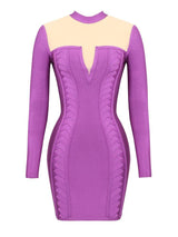 LILA PURPLE BRAIDED BODY CONTOUR B DRESS - HOUSE OF MAGUIE     