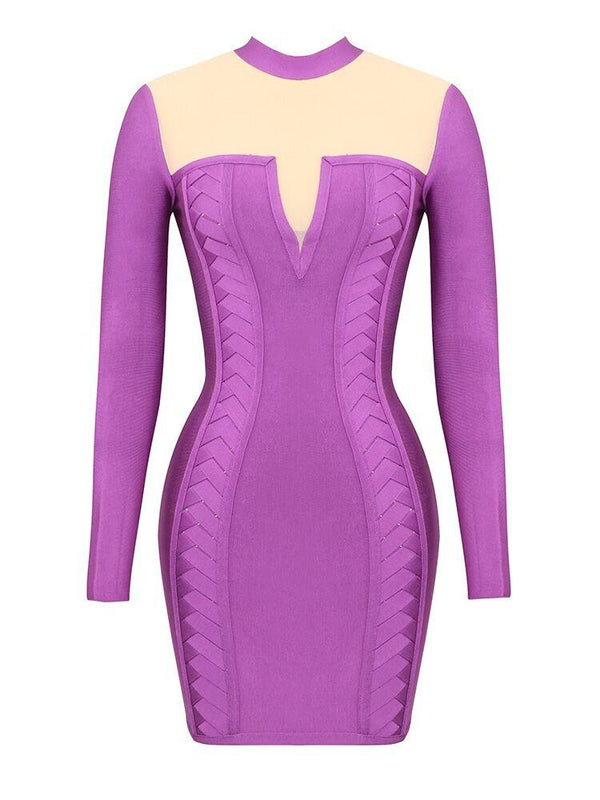 LILA PURPLE BRAIDED BODY CONTOUR B DRESS - HOUSE OF MAGUIE     