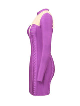 LILA PURPLE BRAIDED BODY CONTOUR B DRESS - HOUSE OF MAGUIE     