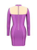 LILA PURPLE BRAIDED BODY CONTOUR B DRESS - HOUSE OF MAGUIE     