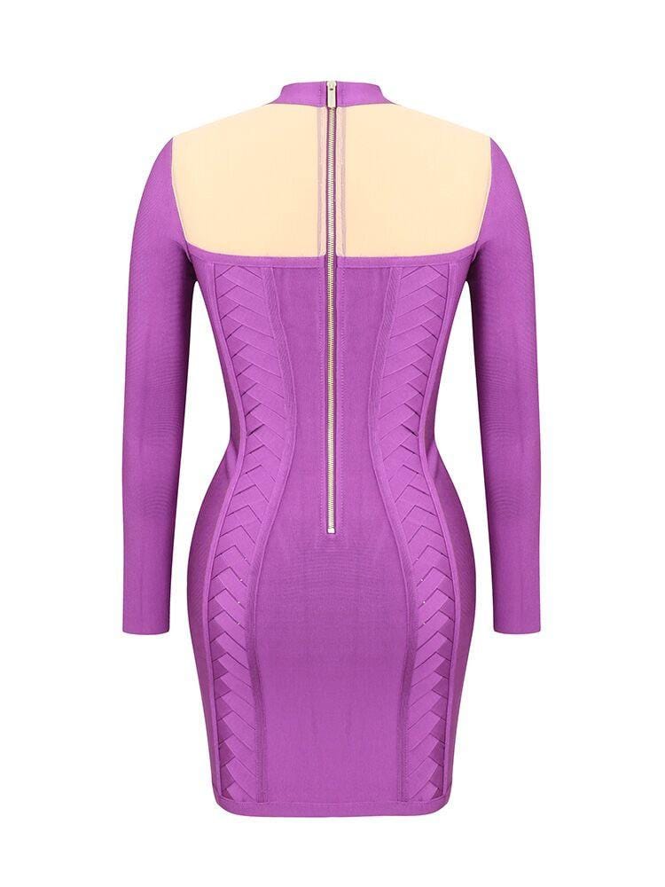 LILA PURPLE BRAIDED BODY CONTOUR B DRESS - HOUSE OF MAGUIE     