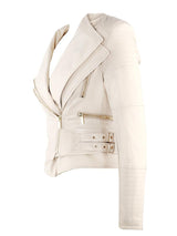 DITA LATTE VEGAN LEATHER TAILORED JACKET - HOUSE OF MAGUIE     