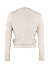 DITA LATTE VEGAN LEATHER TAILORED JACKET - HOUSE OF MAGUIE     