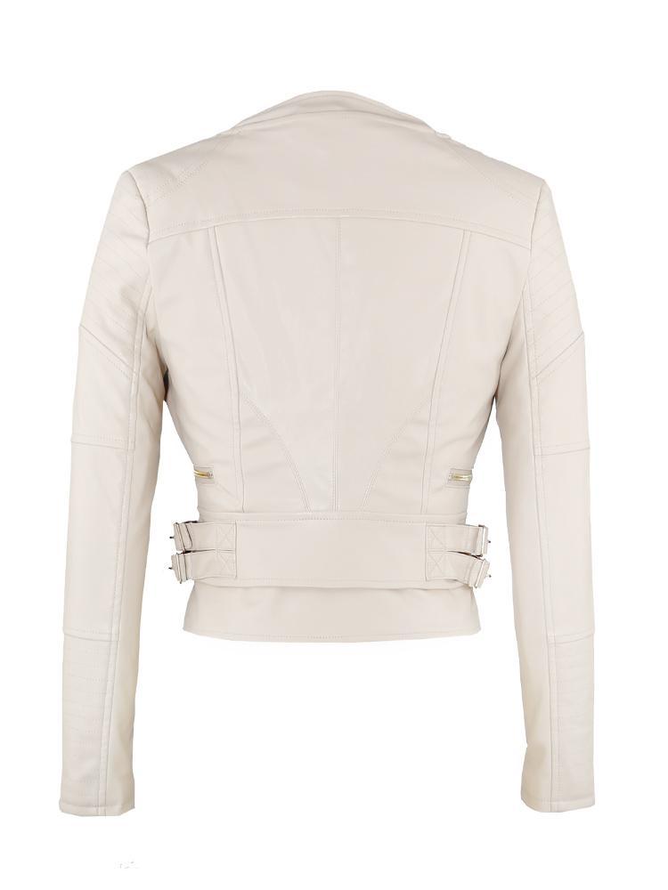 DITA LATTE VEGAN LEATHER TAILORED JACKET – HOUSE OF MAGUIE