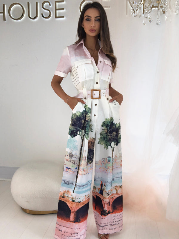summer outfit  tropical jumpsuit  green jumpsuit  flare jumpsuit  summer flare jumpsuits  Jumpsuits  JUMPSUIT  NEW JUMPSUITS & CATSUITS  NEW ARRIVAL  NEW DRESSES  NEW IN  NEW ARRIVALS